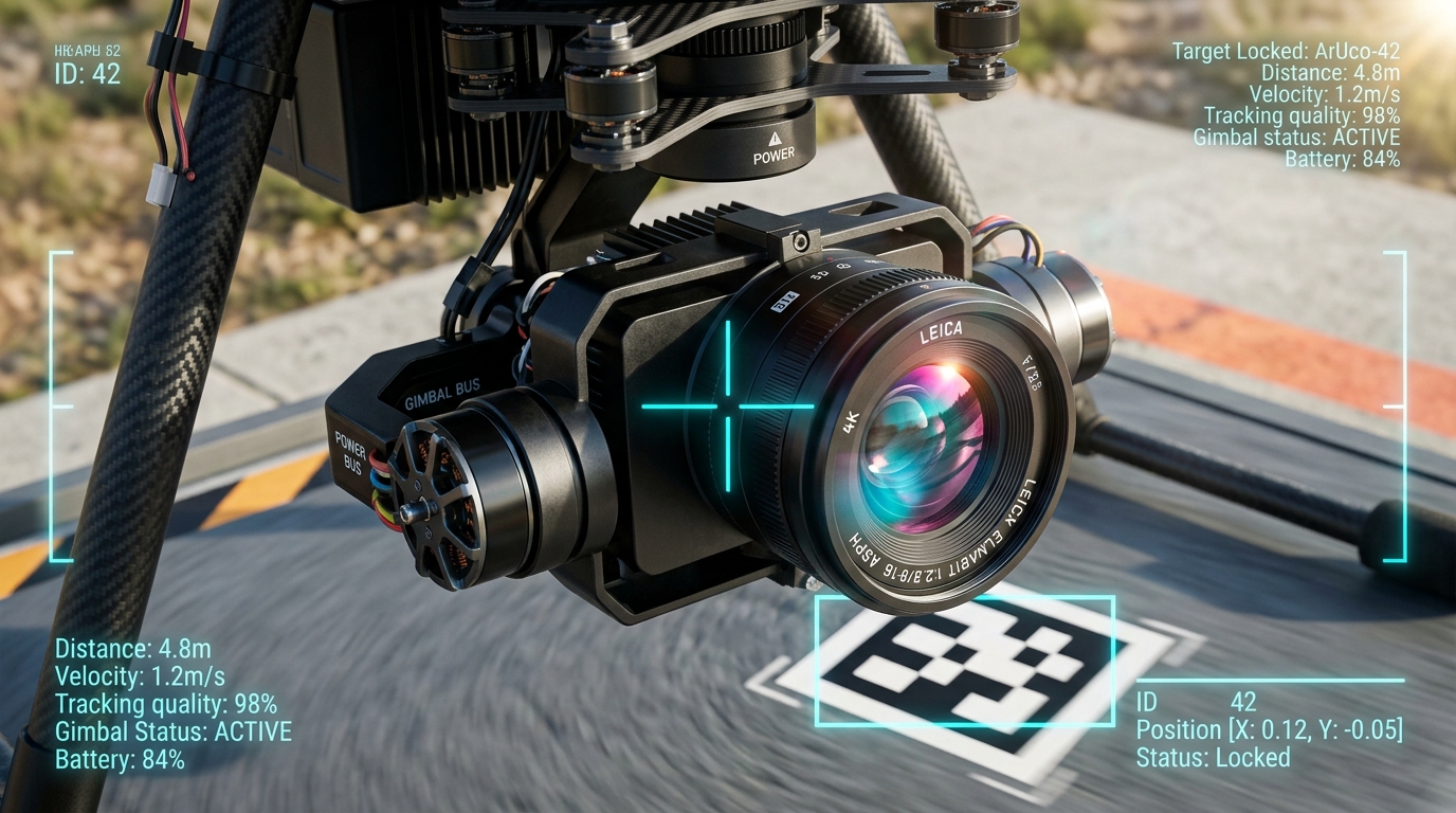 Drone Optical Gimbal Tracking ArUco Marker